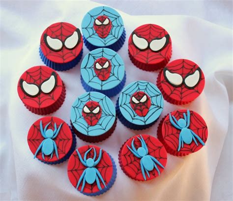 Spiderman Cupcake Toppers 12pcs 2 5 Edible Fondant Etsy