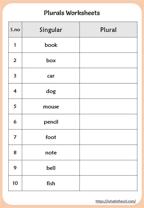 Single And Plural Worksheets