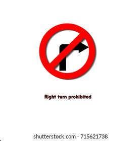 Right Turn Prohibited Sign Stock Vector (Royalty Free) 715621738 | Shutterstock