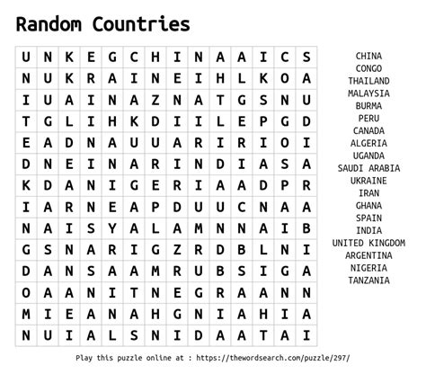 Download Word Search on Random Countries