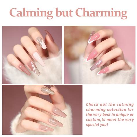 OPUIU Juego de esmaltes de uñas de gel 10 colores nude rosa purpurina tonos neutros marrón