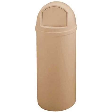 Rubbermaid Fg Beig Marshal Classic Gal Beige Round Top Trash Can