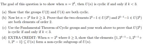 Solved The Goal Of This Question Is To Show When N 2k Then Chegg