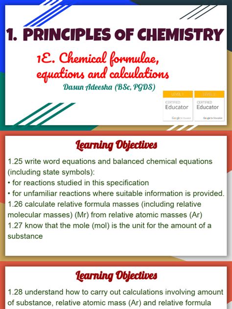 1e Chemical Formulae Equations And Calculations 5 Pdf Mole Unit Chemical Reactions