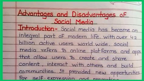 Advantages And Disadvantages Of Social Media Essay In English