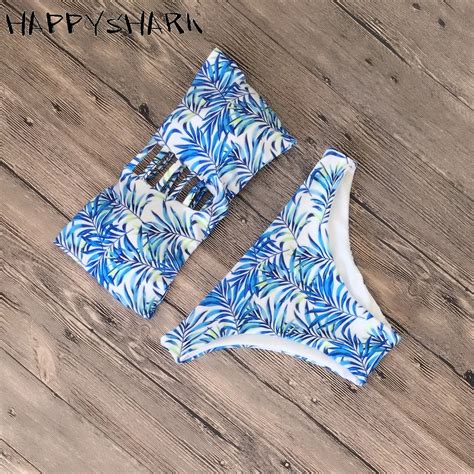 Happyshark Bandeau Bikinis Summer Multi Rope Women Swimwear Beach Sexy