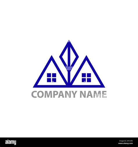 Real Estate House Building Construction Logo Design Vector Template