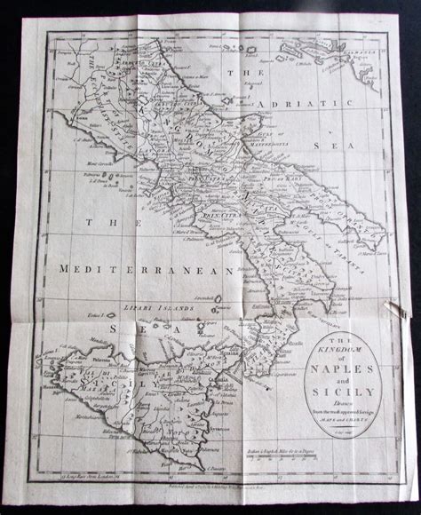 Map Of The Kingdom Of Naples And Sicily Drawn From The Most Approved