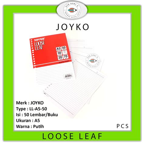 Jual JOYKO Loose Leaf A5 50 Isi Binder File A5 Pack Shopee Indonesia