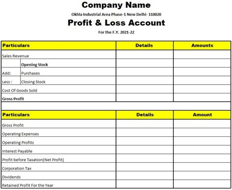 Download Profit And Loss Account Excel Template Excel Data