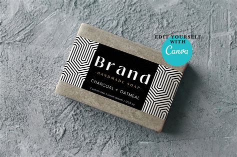 Editable Custom Modern Minimalist Soap Label Canva Template Printable