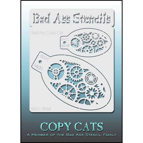 Bad Ass Copy Cat Stencil Gears Thin Flexible High Grade Mylar Reusable Face Painting