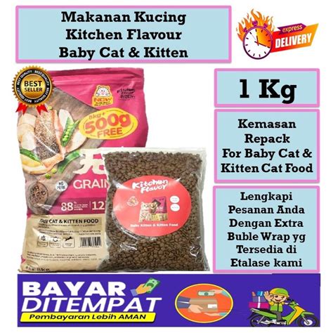 Jual Makanan Kucing Kitchen Flavour Kitten Kemasan Repack 1 Kg KF Baby