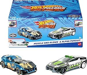 Hot Wheels Pack 2 Coches de Juguete de Carreras Tira hacia atrás del Coche y Suelta con Puerta