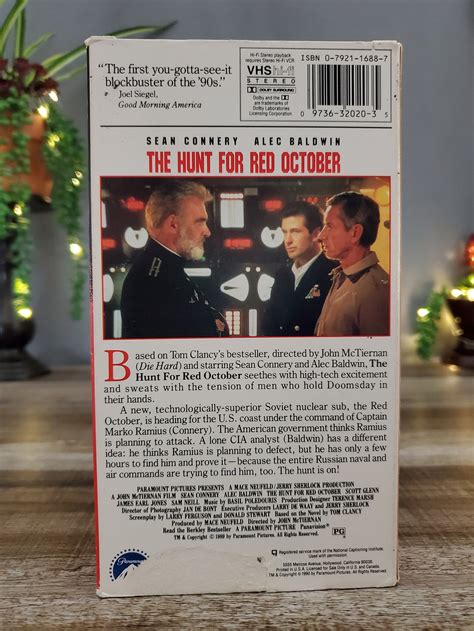 The Hunt For Red October Vhs Movie Starring Sean Connery And Etsy