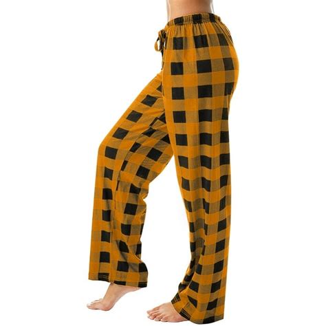 Qcmgmg Womens Pajama Bottoms Plaid Buffalo Fall Pajama Pants Comfy Y2k Cute Pj Pants Long Lounge