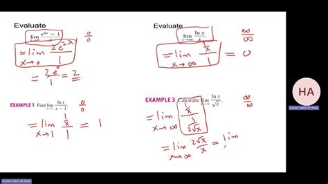 Section 5 6 Lhopitals Rule Part I Youtube