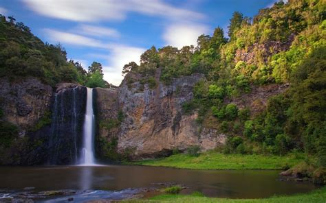 Wallpaper Landscape Waterfall Lake Rock Nature Reflection Cliff