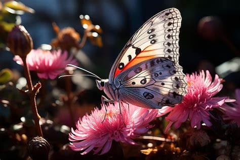 Premium Ai Image Graceful Flutter Butterfly Perched On A Delicate