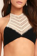 Sexy Black And Beige Bikini Crochet Bikini Halter Bikini 84 00