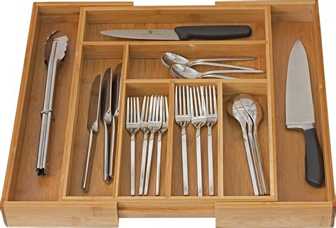 Home It Expandable Utensil Flatware Divider Stylish Organizers That