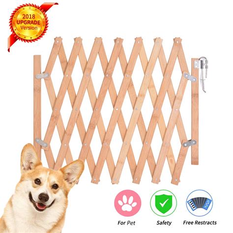 Urijk Swing Dog Gate Wooden Folding Dog Stair Gate For Indoor