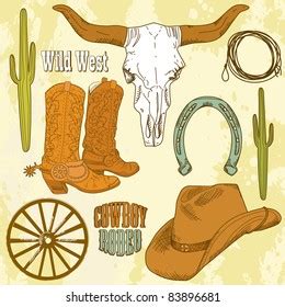 Wild West Western Set Stock Vector Royalty Free 83896681 Shutterstock