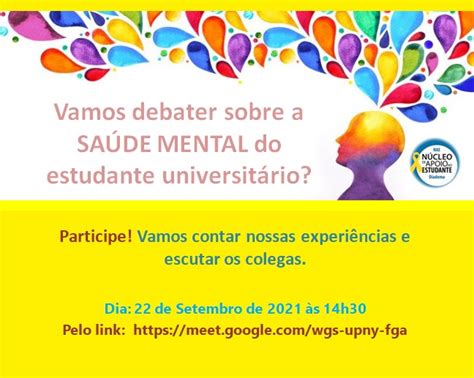 Nae diadema Debate Saúde Mental do Estudante Universitário