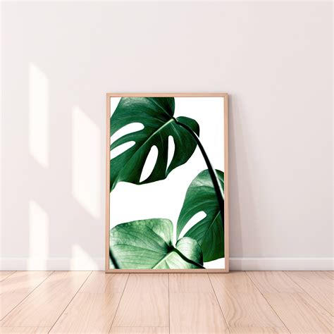 Monstera Wall Art Monstera Leaf Print Monstera Printable Etsy