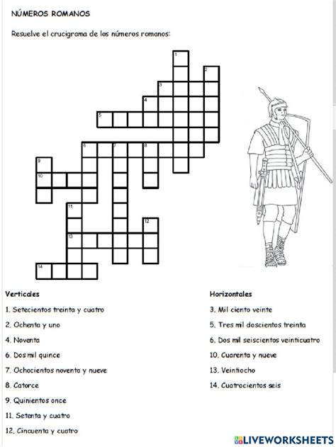 Números romanos online exercise for 5 Crossword puzzle Online