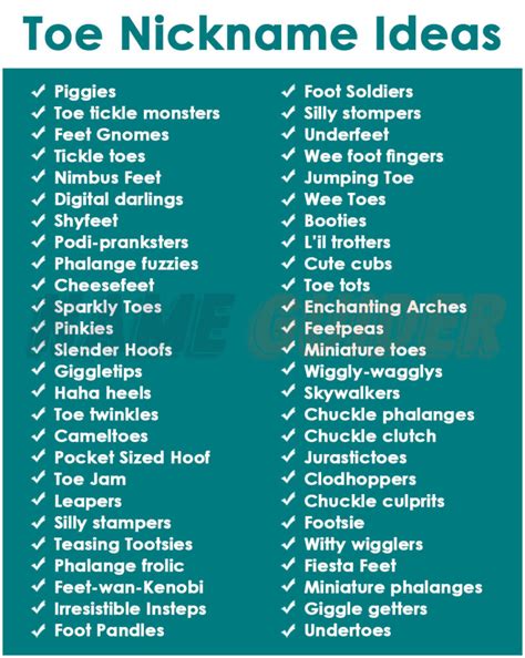 250 Toe Nickname Ideas and Suggestions | Name Guider