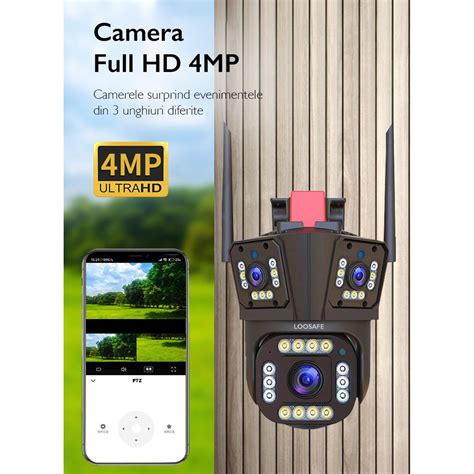 Camera De Supraveghere Tripla WIFI Loosafe P30 Pro 12MP Exterior