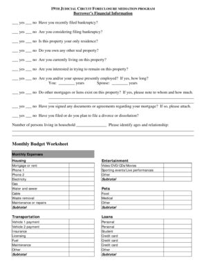 Fillable Online Circuit19 BMonthly Budgetb Worksheet 19th Judicial