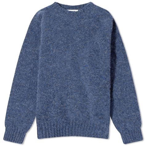 Ymc Suedehead Crew Knit Blue End Gb