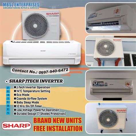 Sharp J Tech Inverter Split Type With Free Installation TV Home