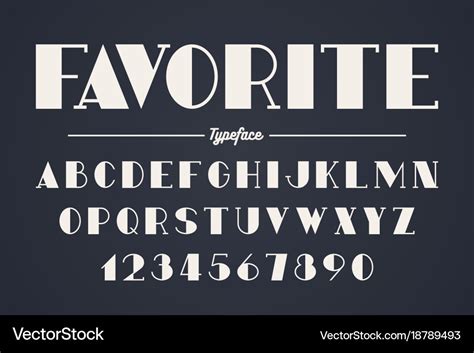 Vanguard decorative bold font design alphabet Vector Image