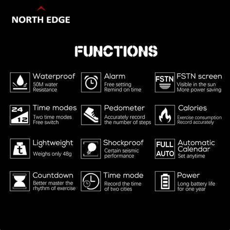 North Edge Mars Watch Shockproof For Men Original Waterproof M