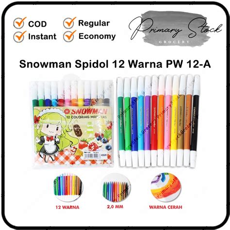 Jual Spidol Snowman Warna Pencil Marker Pw A Pw A Pcs Shopee