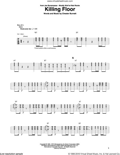 Killing Floor Sheet Music For Guitar Rhythm Tablature Pdf