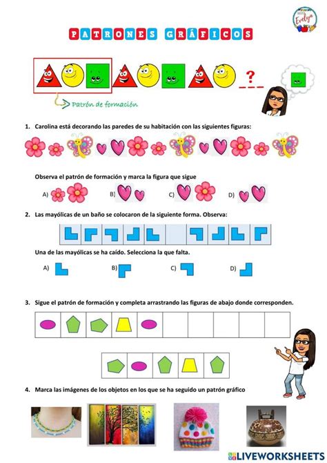 Patrones gráficos online worksheet for Cuarto de Primaria