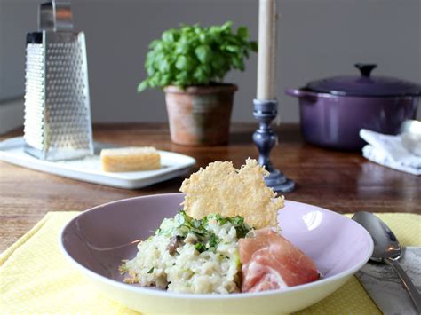 Risotto mit grünem Spargel Parmesanchips Reste Essen Wagners