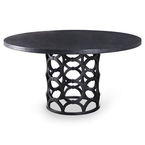 Mr Brown Wolfgang Modern Graphite Gesso Ring Pedestal Dining Table