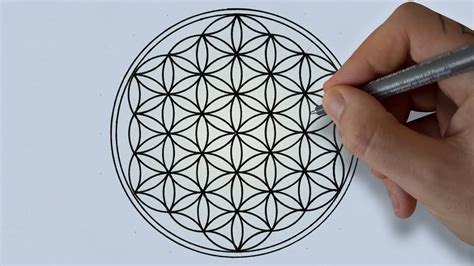 How To Draw The Flower Of Life Sacred Geometry Drawing Tutorial Youtube