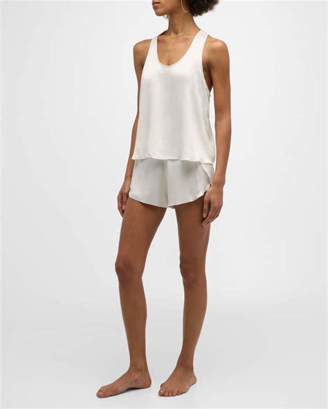 Lunya Tulip Back Washable Silk Tank And Shorts Set Neiman Marcus