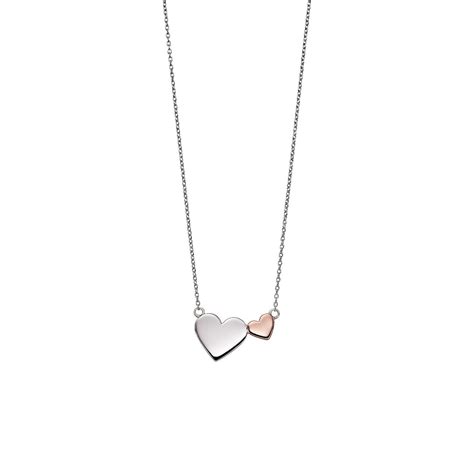 Silver Rose Plated Fiorelli Heart Necklace P4325