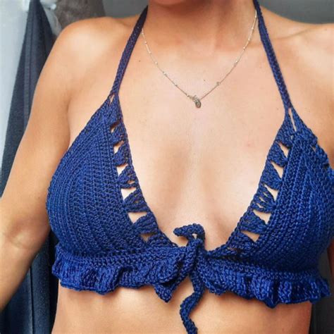 Crochet Pattern Frilly Hem Bikini Top