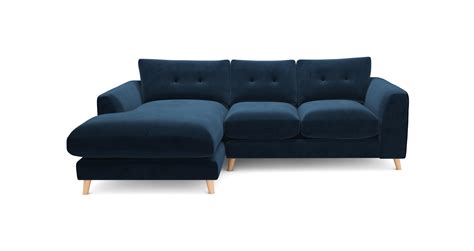 Farnham Velvet Left Hand Facing Large Chaise Sofa Dfs