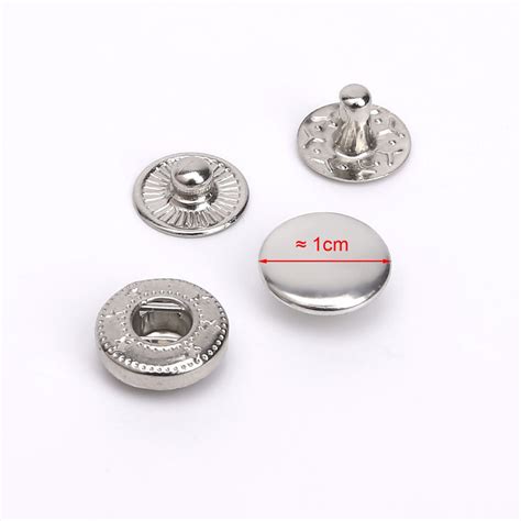 Boutons pression 50 sets métal argent rond 10 mm boutons pression