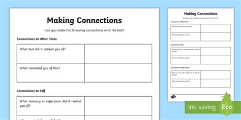 Making Connections Worksheet Worksheet Teacher Made