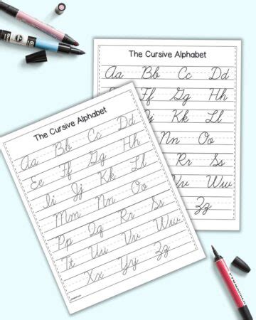 Free Cursive Alphabet Printable - The Artisan Life